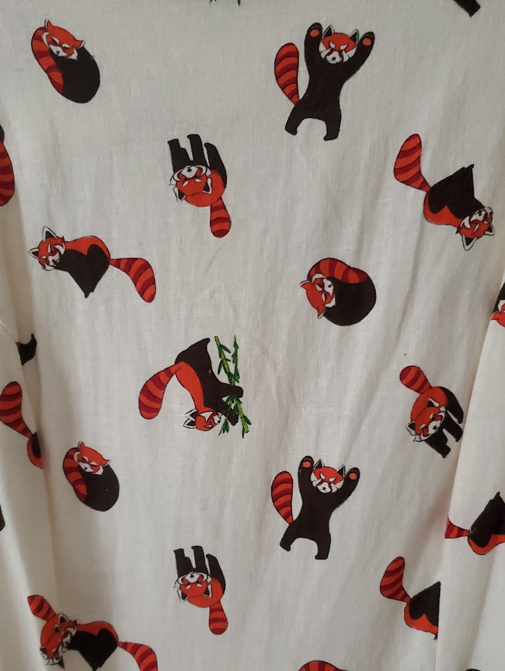 Cream Sleeveless Miss Lulo Dress with Red Panda Print - Picture 2 of 4